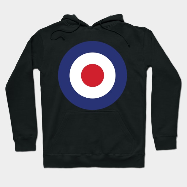 RAF Roundel Circle Target Bullseye MOD Royal Air Force Hoodie by phoxydesign